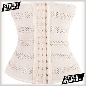 Breathable Waist Trainer Corset Shapewear with Steel Bones Hook & Eye Closure